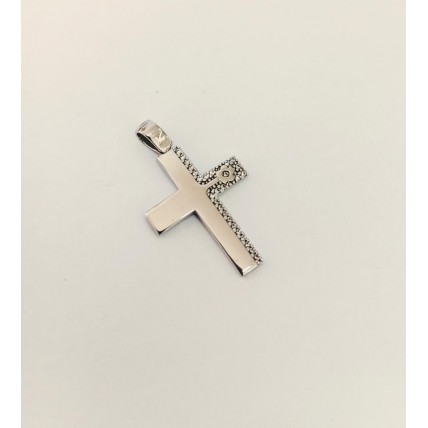 ΓΥΝΑΙΚΕΙΟΣ ΣΤΑΥΡΟΣ ΛΕΥΚΟ 14K CRW90